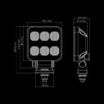 LED Provoleas ergasias Dark Knight Hardcore 32W 3645lm Flood desmi Strands